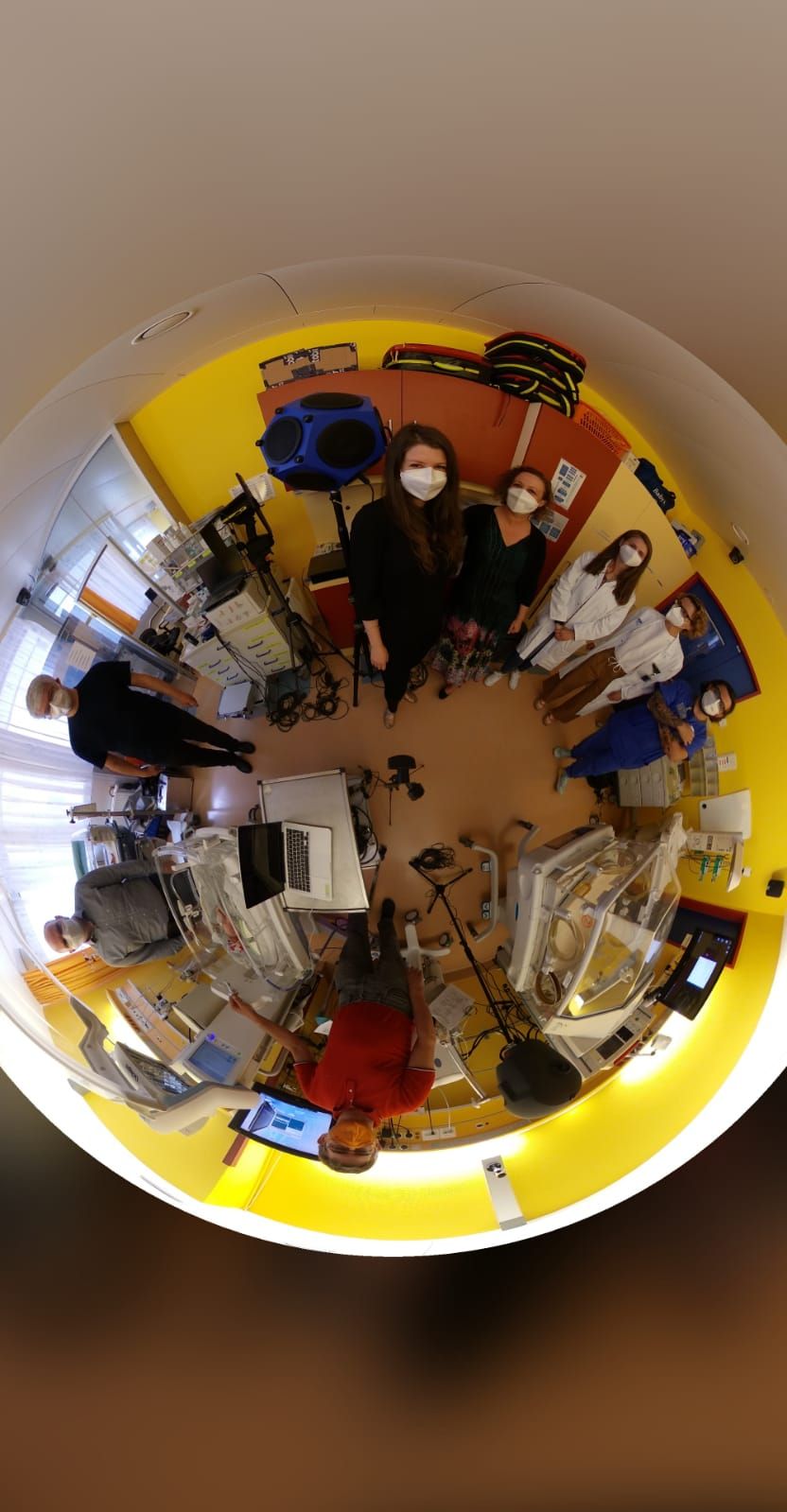 Ansicht der Forschergruppe von oben